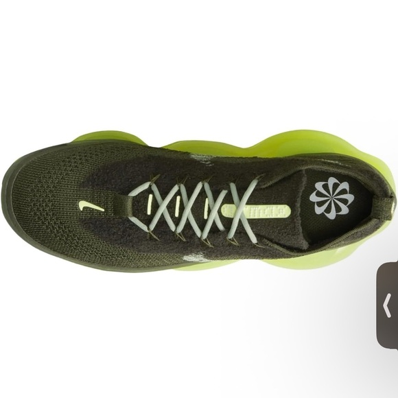 NWT Nike Air Max Flyknit Sneakers in Olive/Neon green/ black. Unisex. 11.5 women - Picture 5 of 11
